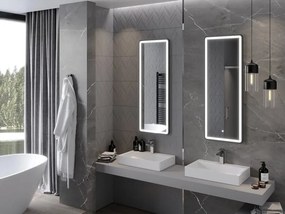 Mexen Coro lustro łazienkowe podświetlane 45 x 120 cm, LED 6000K, antypara, rama czarna - 9817-045-120-611-70