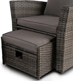 Zestaw mebli ogrodowych technorattan Loren 6-osobowy, kolor szary