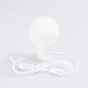 Lampa biurkowa HALO biała ryflowana SOLLUX  LIGHTING