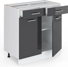 Szafka dolna do kuchni antracyt wysoki połysk 80x60x81.6 r-line