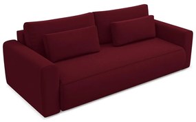 Bordowa aksamitna rozkładana/ze schowkiem sofa 238 cm Kapua – Makamii