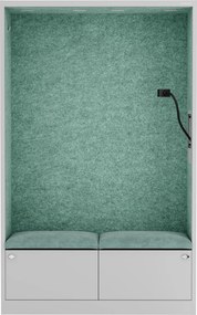 Szafa akustyczna do biura i szkoły Sally MentalBox, 115 x 40 x 185 cm, szary/zielony