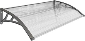 Outsunny Zadaszenie drzwiowe, ochrona przed deszczem, wiatrem i gradem, poliwęglan, aluminium, 110 x 60 x 18 cm, Szare