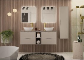 Kaszmirowy Zestaw Łazienkowy 140cm Szafka z Blatem Regał Delica