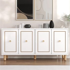 Komoda – 150 cm x 73 cm x 36 cm – Biała – Płyta wiórowa pokryta melaminą