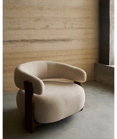 Beżowy fotel z tkaniny szenilowej Granite – Kave Home