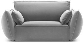 Jasnoszary aksamitny fotel Vanda – Mazzini Sofas