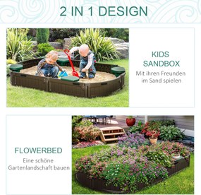 Outsunny Piaskownica z siedziskami i pokrowcem HDPE dla dzieci 3-12 lat 183x105x22 5 cm ciemnozielona | Aosom PL
