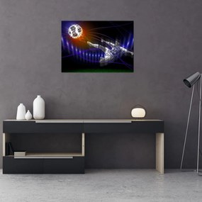 Obraz skaczącego piłkarza (70x50 cm)