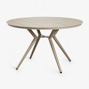 Okrągły Aluminiowy Stół Ogrodowy Valerie Moka Brown & Ø125 Cm - Sklum