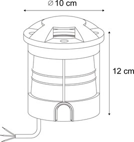 Nowoczesny reflektor gruntowy czarny GU10 50mm efekt 4-punktowy IP65 - Cellar