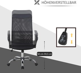 Vinsetto Krzesło Biurowe do Biurka Regulowane na Wysokość Funkcja Nachylenia 60x60x92cm Kremowe | Aosom PL