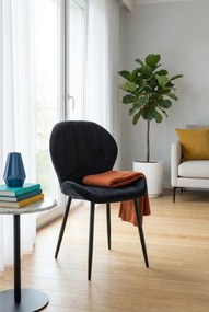 Czarne metalowe tapicerowane krzesło T8-B46