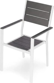 Krzesła ogrodowe Caprila - zestaw 2 szt. na taras i balkon, kolor biało-szary