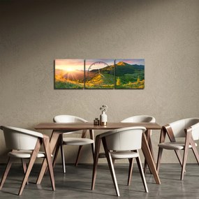 Obraz - Letni krajobraz (z zegarem) (90x30 cm)