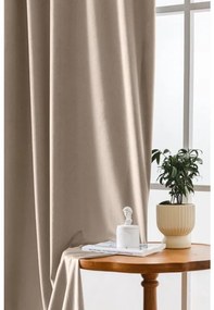 Jasno-beżowa zasłona zaciemniająca VELVET 140x250 cm Zawieszanie: Metalowe pierścienie