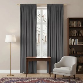 Zasłona gotowa welurowa na taśmie 140x250 GRAFIT velvet żabki tunel Virella