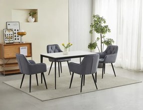 Eleganckie szare krzesło welurowe pikowane W6-L04