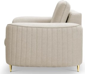 Fotel LAREN na stalowych nogach z oparciem i podłokietnikami w tkaninie CASTEL 03