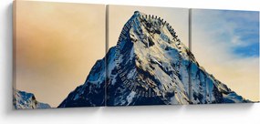 Obraz ośnieżonych gór, Nepal (z zegarem) (90x30 cm)