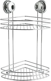 Półka narożna 2-poziomowa z przyssawkami chromowana MSV - Model 144904