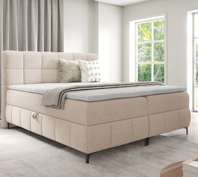 Beżowe tapicerowane łóżko kontynentalne 5 rozmiarów  B3-D58