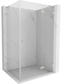 Mexen Lunar L kabina prysznicowa uchylna prawa 85 x 90 cm, transparent, nikiel szczotkowany - 834L-085-090-97-00-P