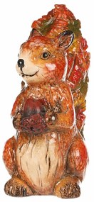 Jesienna dekoracja Wiewiórka z orzechem, 12 x 7 x13 cm, ceramika