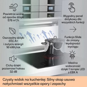 Klarstein Royal Flush 60cm 604m³/h Okap Blatowy Biały