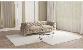 Szarobeżowa aksamitna sofa 225 cm Chelsea Bis – Ropez