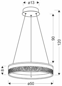 Złota lampa wisząca w stylu glamour - M099-Lutoni