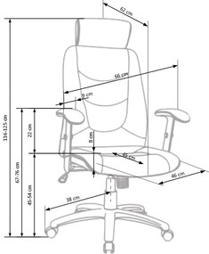 Tapicerowany fotel biurowy z zagłówkiem Stilo 2