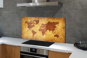 Panel nad Blat Kuchenny Stara Brązowa Mapa Świata