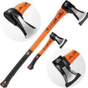 Zestaw siekier TOMS, siekiera i rozłupywacz, 2 sztuki, czarna/pomarańczowa Gardebruk