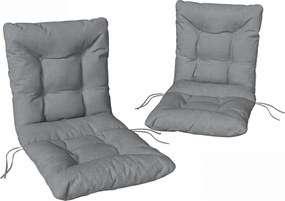 Outsunny Poduszki ogrodowe z oparciem i paskami, wodoodporne poduszki do wnętrz i na zewnątrz, jasnoszary | Aosom PL