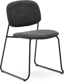 Ciemnoszare metalowe krzesło sztaplowane Meli – Kave Home