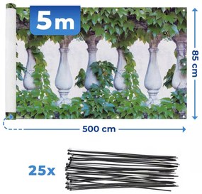 Osłona na balkon Ivy Fence, 5 m x 85 cm