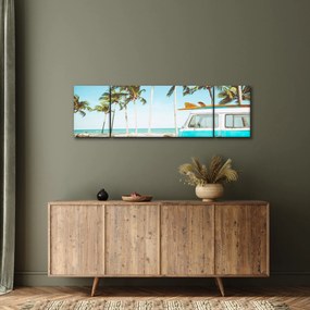 Obraz - Vintage van na plaży (170x50 cm)