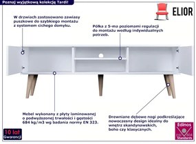 Biała szafka RTV na nóżkach - Tardi 5X 160 cm