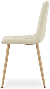 PROMOCJA Jasnobeżowe aksamitne krzesło KARA II. jakość