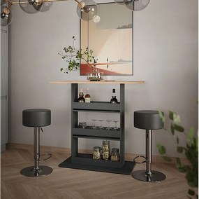 Zestaw stolików barowych złoty dąb power/antracyt 110x55x106 repose