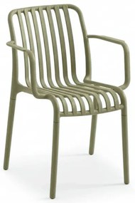 Plastowe krzesło TREGO z podłokietnikami, zielone