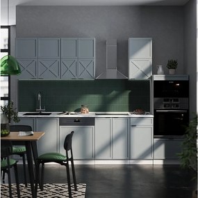 Aneks kuchenny jasnoniebieski/szary/biały 300x46x81.6 fame-line