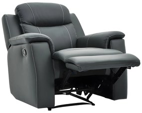 Fotel z funkcją relax EVASION ze skóry - szary