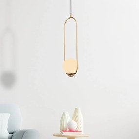 Lampa wisząca w kolorze złota Squid Lighting Arch, wys. 146 cm