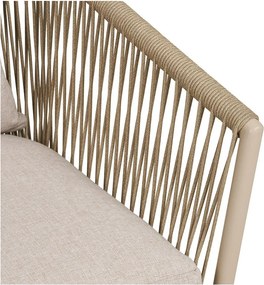 Beżowe metalowe tapicerowane krzesło ogrodowe Salerno – House Nordic