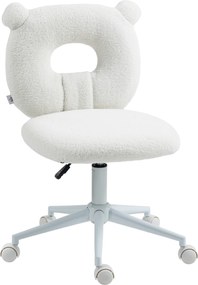 HOMCOM Fotel biurowy regulowany ergonomiczny obrotowy biały elegancki design | Aosom PL