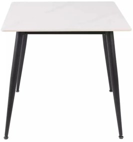 Stół jadalniany RION 80x80 cm z blatem ceramicznym, biały marmur