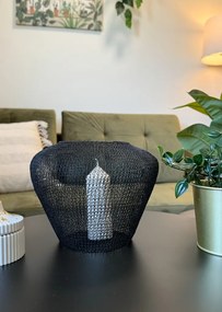 Czarny metalowy abażur do świec NERRAH BLACK