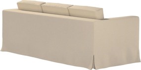 Pokrowiec na sofę Karlanda 3-osobową nierozkładaną, długi kolor beżowy tkanina strukturalna